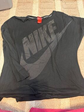 Nike Black Long Sleeve Logo Tee